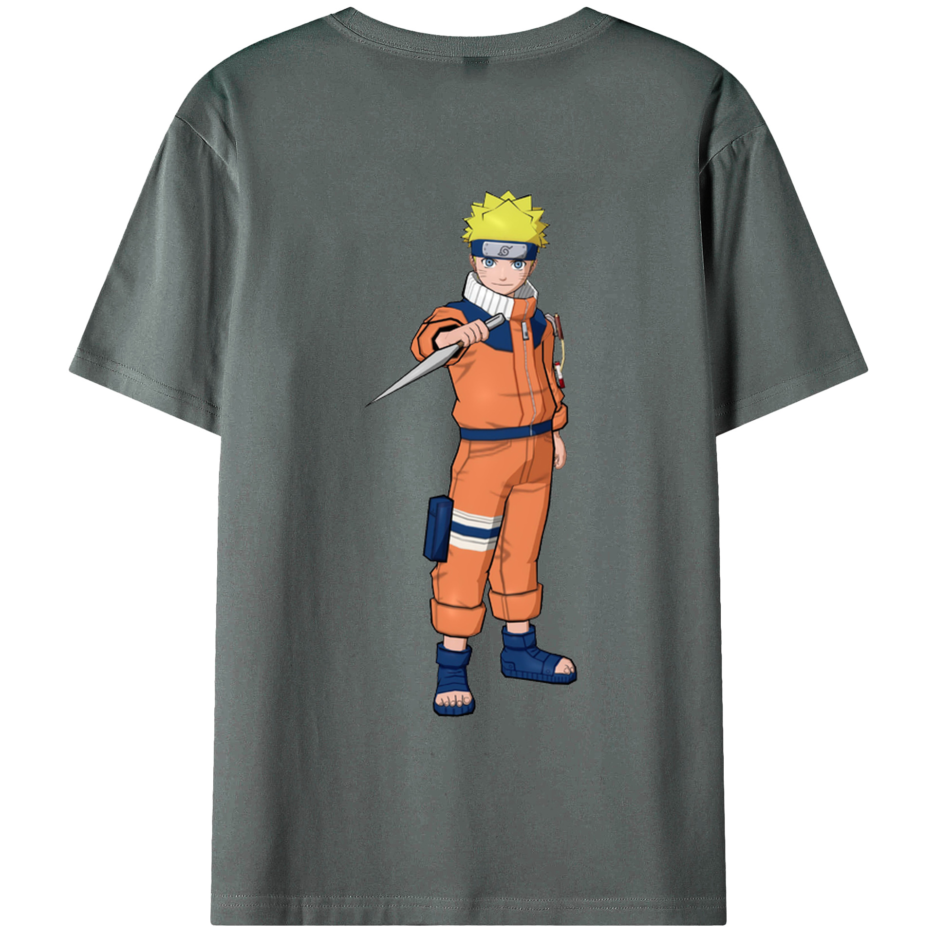 （画像用） NARUTO -ナルト- うずまき ナルト Uzumaki Naruto 綿100％ メンズ半袖Tシャツ（バックプリント） 通気性